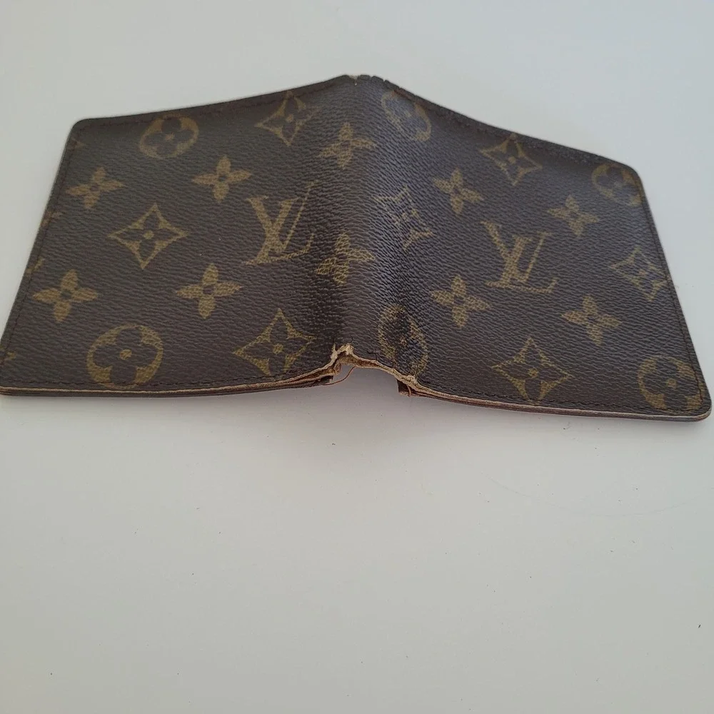 Louis Vuitton Monogram Bifold Wallet Brown Canvas CA0099 Made in Spain